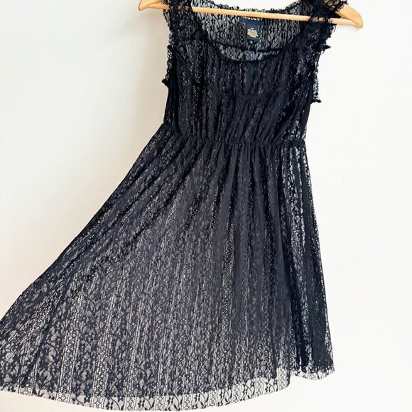 Request Other - Vintage Request Black Lace Babydoll Chemise Top S NWT